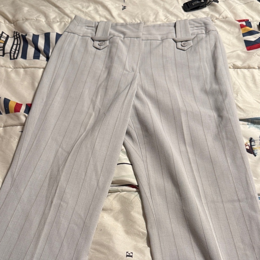 Larry Levine Light Gray Pinstripe Trousers